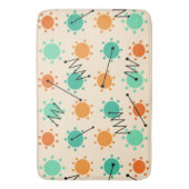 ミッドセンチュリーモダンサンシャインオレンジターコイズ バスマット (正面縦)