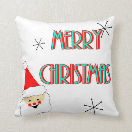 ミッドセンチュリーモダンサンタクロース楽しいクリスマス クッション