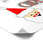 ミッドセンチュリーモダンサンタクロース楽しいクリスマス ポスター (角)