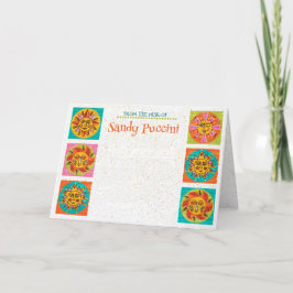 ミッドセンチュリーモダンサン顔ノートカード垂直 サンキューカード