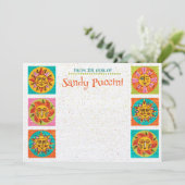 ミッドセンチュリーモダンサン顔ノートカード垂直 サンキューカード (スタンド正面)