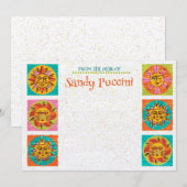 ミッドセンチュリーモダンサン顔ノートカード垂直 サンキューカード (正面/裏面)