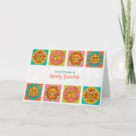 ミッドセンチュリーモダンサン顔ノートカード サンキューカード