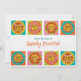 ミッドセンチュリーモダンサン顔ノートカード サンキューカード