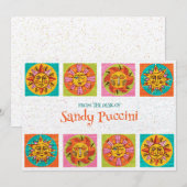 ミッドセンチュリーモダンサン顔ノートカード サンキューカード (正面/裏面)