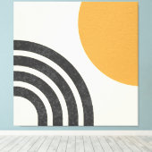 ミッドセンチュリーモダンサン&レインボー キャンバスプリント (インサイチュ (ウッドフロア))