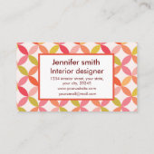 ミッドセンチュリーモダンサークルインテリアデザイナー 名刺 (裏面)