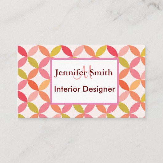ミッドセンチュリーモダンサークルインテリアデザイナー 名刺 (正面)