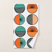 ミッドセンチュリーモダンサークルハーフ バスタオルセット (ハンドタオル)