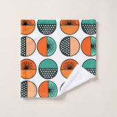 ミッドセンチュリーモダンサークルハーフ バスタオルセット (ウォッシュタオル)