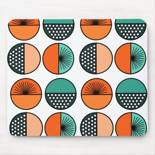 ミッドセンチュリーモダンサークルハーフ マウスパッド (正面)