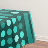 ミッドセンチュリーモダンサークルラインティール(緑がかった色) テーブルクロス (インサイチュ)