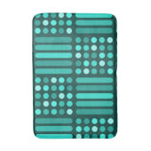 ミッドセンチュリーモダンサークルラインティール（緑がかった色） バスマット (正面縦)