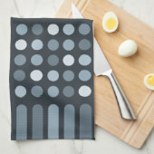 ミッドセンチュリーモダンサークルライン石板 キッチンタオル (四つ折り)