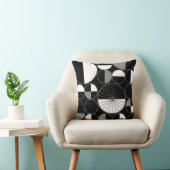 ミッドセンチュリーモダンサークル半黒グレー クッション (椅子)