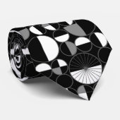ミッドセンチュリーモダンサークル半黒グレー ネクタイ (ロール)