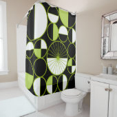 ミッドセンチュリーモダンサークル半黒シャートレウス シャワーカーテン (インサイチュ)