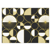 ミッドセンチュリーモダンサークル半黒金ゴールド テーブルクロス (正面(横))