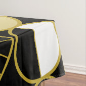 ミッドセンチュリーモダンサークル半黒金ゴールド テーブルクロス (インサイチュ)