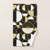 ミッドセンチュリーモダンサークル半黒金ゴールド バスタオルセット (ハンドタオル)