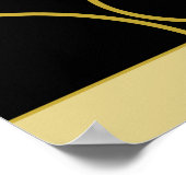 ミッドセンチュリーモダンサークル半黒金ゴールド ポスター (角)