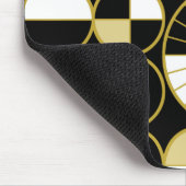 ミッドセンチュリーモダンサークル半黒金ゴールド マウスパッド (コーナー)