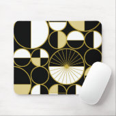 ミッドセンチュリーモダンサークル半黒金ゴールド マウスパッド (マウス)