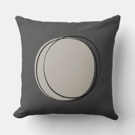 ミッドセンチュリーモダンサークル装飾用クッション、グレー クッション