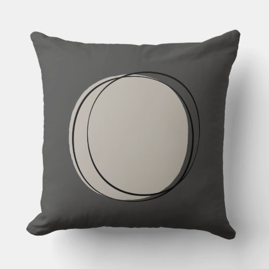 ミッドセンチュリーモダンサークル装飾用クッション、グレー クッション (正面)