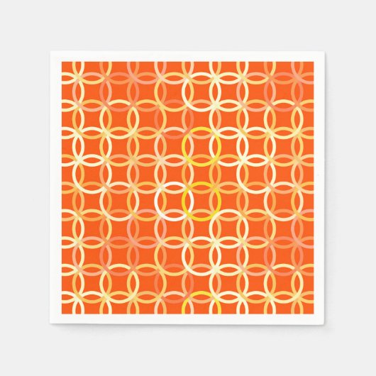 ミッドセンチュリーモダンサークル、マンダリンオレンジ スタンダードカクテルナプキン (正面)