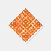 ミッドセンチュリーモダンサークル、マンダリンオレンジ スタンダードカクテルナプキン (角)