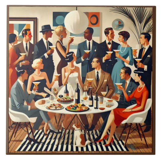 ミッドセンチュリーモダンザマルティーニ知識人 タイル (正面)