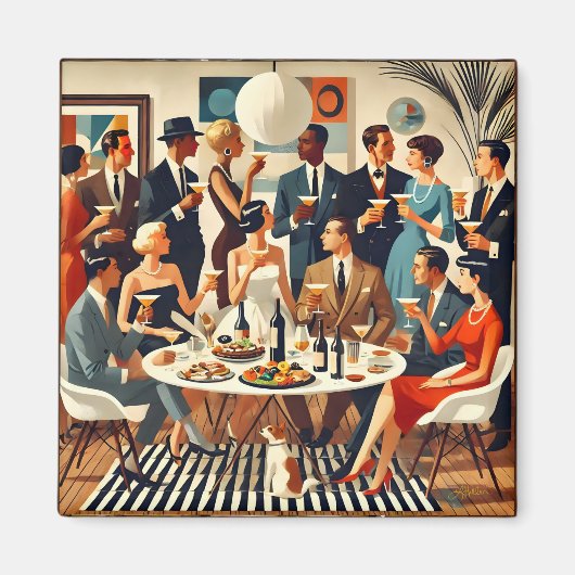 ミッドセンチュリーモダンザマルティーニ知識人 マグネット (正面)