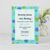 ミッドセンチュリーモダンシェイプズスターズ結婚式招待状 招待状 (スタンド正面)