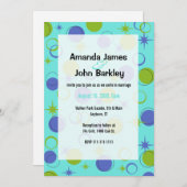 ミッドセンチュリーモダンシェイプズスターズ結婚式招待状 招待状 (正面/裏面)