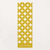 ミッドセンチュリーモダンシェイプ黄パーソナライズされた色 ヨガマット (正面)