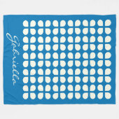 ミッドセンチュリーモダンシェイプ(青パーソナライズされた) フリースブランケット (正面(横))