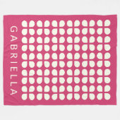 ミッドセンチュリーモダンシェイプRaspberryパーソナライズされた フリースブランケット (正面(横))