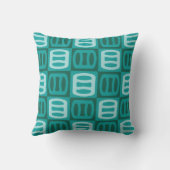 ミッドセンチュリーモダンシリンダパターンターコイズ クッション (裏面)