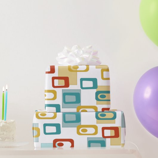 ミッドセンチュリーモダンジオポッドパターン ラッピングペーパー (パーティーギフト)