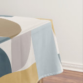 ミッドセンチュリーモダンジオメトリックブルー金ゴールド テーブルクロス (インサイチュ)