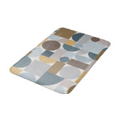 ミッドセンチュリーモダンジオメトリックブルー金ゴールド バスマット (アングル)