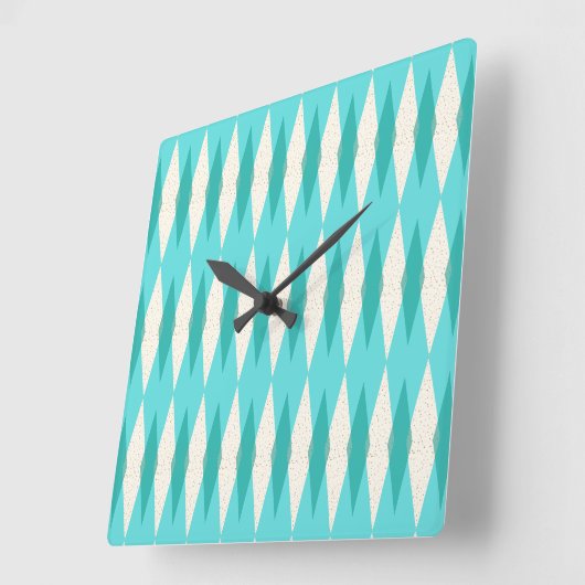 ミッドセンチュリーモダンスアーガイルクエアウォールクロック スクエア壁時計 (傾斜)
