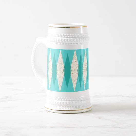 ミッドセンチュリーモダンスアーガイルタイン ビールジョッキ (正面左)