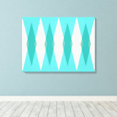 ミッドセンチュリーモダンスアーガイルテッドキャンバス キャンバスプリント (インサイチュ (ウッドフロア))