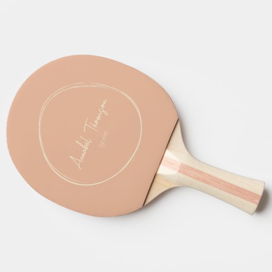 ミッドセンチュリーモダンスウィートピーチ 卓球ラケット (横)