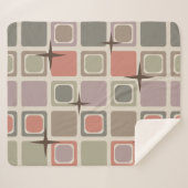 ミッドセンチュリーモダンスクウェア星数々の色 シェルパブランケット (正面(横))