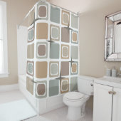 ミッドセンチュリーモダンスクエアアース シャワーカーテン (インサイチュ)