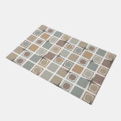 ミッドセンチュリーモダンスクエアアース ドアマット (アングル)