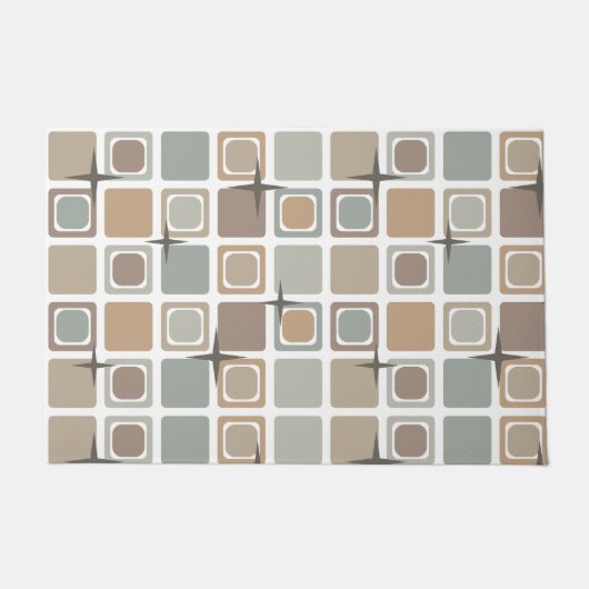 ミッドセンチュリーモダンスクエアアース ドアマット (正面)